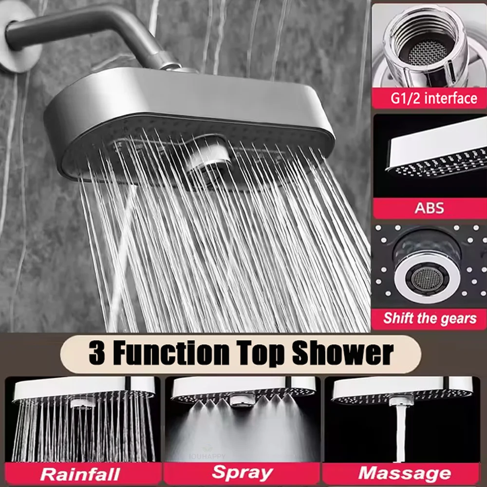 Home Bar Accessories - رأس دش علوي، 3 أوضاع للتدليك