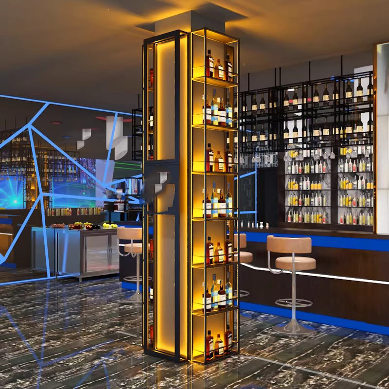 Home Bar Setup - مطعم الجرف بار خزانة النبيذ الرف