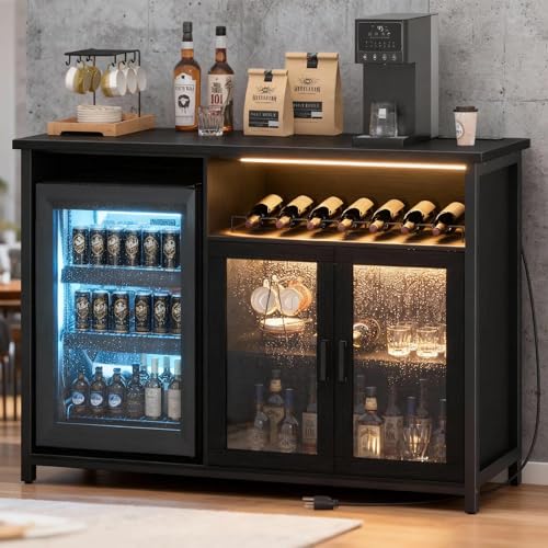 Home Bar Setup - خزانة بار للنبيذ مع مساحة لثلاجة
